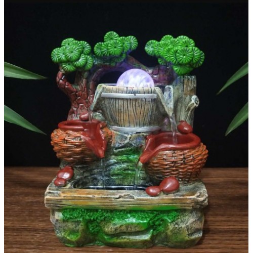 Fuente decorativa de agua para mesa con diseño ornamental de paisaje, ideal para sala, oficina, recibidor, recámara o espacios de relajación- Por Mayoreo 8012 Fuente decorativa de agua para mesa con diseño ornamental de paisaje, ideal para sala, oficina, recibidor, recámara o espacios de relajación- Por Mayoreo 8012