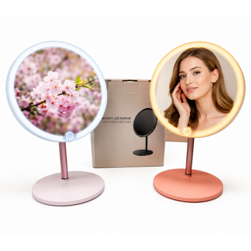 Espejo LED de escritorio con iluminación uniforme y diseño elegante. Ideal para maquillaje, cuidado facial y uso diario- por mayoreo Espejo LED de escritorio con iluminación uniforme y diseño elegante. Ideal para maquillaje, cuidado facial y uso diario- por mayoreo