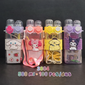 Botella de agua infantil ideal para niños y uso escolar, Incluye correa para colgar capacidad total de 580 ml. por Mayoreo 882927