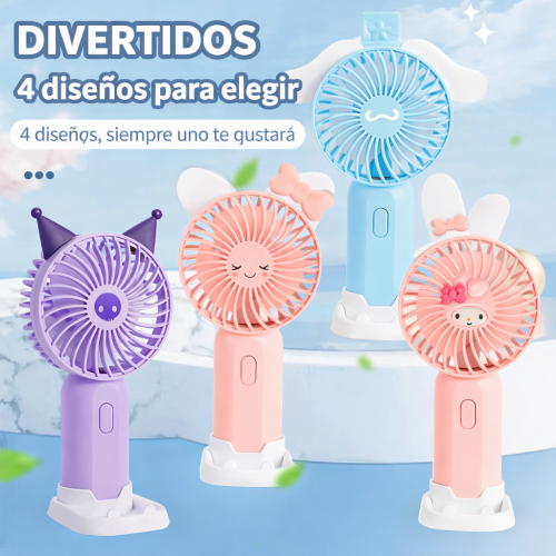 Mini ventilador de mano con orejas de dibujos animados , MAYOREO 883027