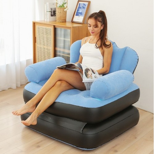 Sofá inflable individual cómodo y resistente, ideal para sentarse o recostarse. Perfecto para hogar, descanso y uso interior. Por mayoreo 883732