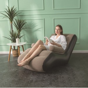 Sofá inflable individual cómodo y resistente, ideal para interior y exterior. Fácil de inflar, ligero y práctico para descanso. 80x140x85CM  Por mayoreo 883781