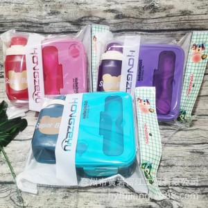 Set de 3pz, Tuppers, Botella y Cubiertos,Set de 3pz de Botella y Tuppers, Diferentes Colores y Diseños de Moda, MAYOREO.