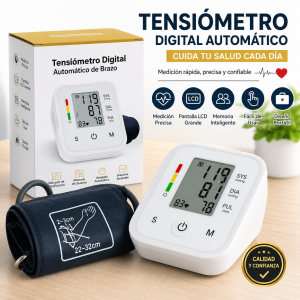 Monitor de Presión Arterial Digital de Brazo – Tensiómetro Automático con Pantalla LCD y Memoria Inteligente- Por Mayoreo 