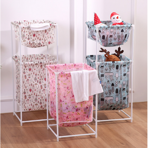 Canasto organizador de ropa y juguetes con diseño práctico, moderno y decorativo-bolsa de tela estampada y gran capacidad por mayoreo 