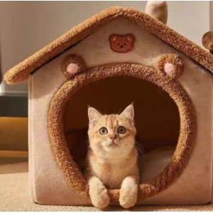 Casa cama para gato con diseño acogedor, ideal para brindar descanso, comodidad y abrigo a tu mascota 33*30*32cm-  Por Mayoreo