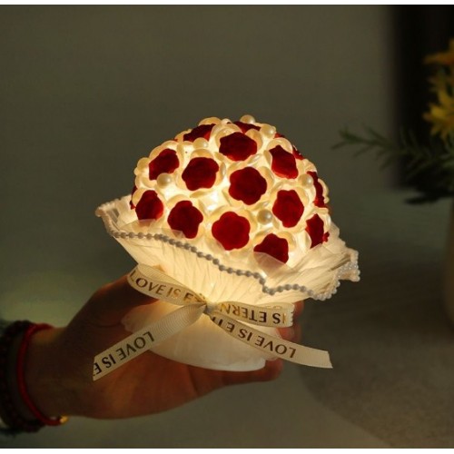 Lámpara decorativa tipo bouquet de rosas con iluminación LED y diseño DIY para armar- Por Mayoreo DD-22117