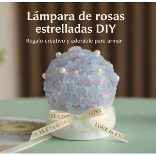 Lámpara LED tipo esfera con diseño de estrellas DIY para armar y decorar espacios- Por Mayoreo DD-22118