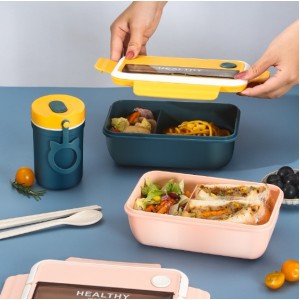 Lonchera bento multifuncional con diseño práctico y moderno, ideal para transportar alimentos de forma cómoda y organizada- Por Mayoreo FH137
