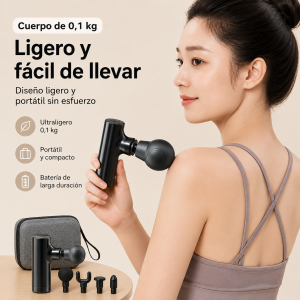 Mini Pistola de Masaje Recargable para Relajación Muscular- Diseño ligero y portátil sin esfuerzo- Por Mayoreo 