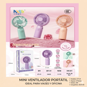 Mini ventilador portátil recargable de mano, compacto, ligero y práctico para uso diario- Por Mayoreo H7-1D