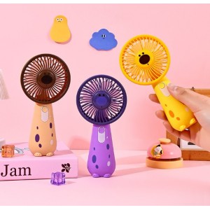 Mini ventilador portátil recargable de mano con base, ligero, práctico y ideal para escritorio o uso diario- Por Mayoreo H7-3D