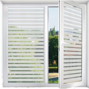 Película Decorativa para Ventana con Adherencia Electrostática y Acabado Esmerilado- Por Mayoreo  JDM-1