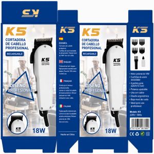 Cortadora de cabello profesional de 18W con cuchillas de precisión para cortes rápidos y uniformes- Por mayoreo 