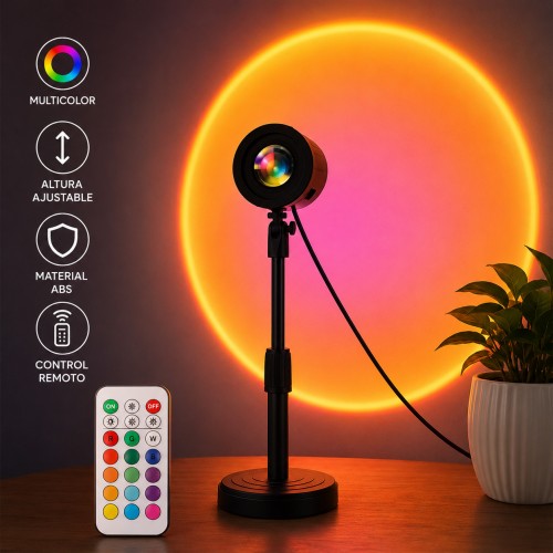 Lámpara Proyectora de Atardecer Multicolor- con Altura Ajustable por mayoroeeo Lámpara Proyectora de Atardecer Multicolor- con Altura Ajustable por mayoroeeo