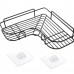 Estante esquinero metálico con diseño funcional y resistente, ideal para organizar artículos de baño, cocina o lavandería sin necesidad de perforar. por Mayoreo P-11983 