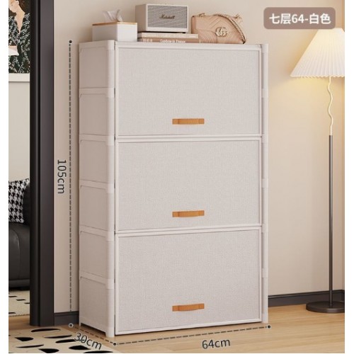 Organizador vertical plegable de  7 niveles color blanco con diseño moderno y minimalista. Ideal para almacenar zapatos, ropa, accesorios o artículos del hogar Por Mayoreo  P-12175