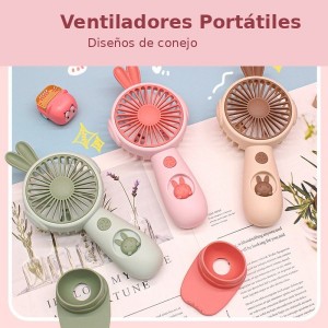 Ventilador con soporte pequeño portátil recargable por USB para oficina, estudiantes, escritorio, mini dormitorio para niños, viento fuerte, silencioso. Por Mayoreo PM-624