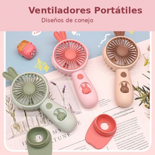 Ventilador con soporte pequeño portátil recargable por USB para oficina, estudiantes, escritorio, mini dormitorio para niños, viento fuerte, silencioso. Por Mayoreo PM-624