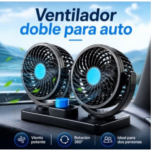 Ventilador de doble cabeza para carro, USB. Venta al por mayor RSD-173