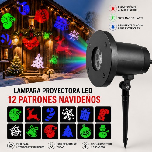 Proyector de luces navideñas de copos de nieve impermeable, proyección giratoria para jardín y hogar venta de mayoreo Proyector de luces navideñas de copos de nieve impermeable, proyección giratoria para jardín y hogar venta de mayoreo