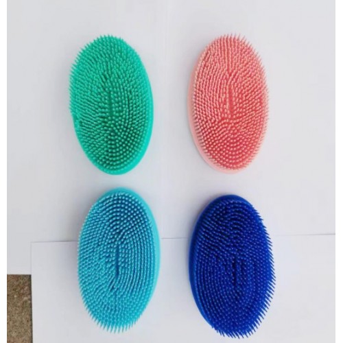 Cepillo exfoliante de silicona con diseño ovalado, ideal para la limpieza corporal durante el baño- Por Mayoreo SE-568 Cepillo exfoliante de silicona con diseño ovalado, ideal para la limpieza corporal durante el baño- Por Mayoreo SE-568