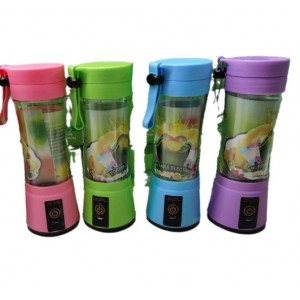 Licuadora portátil recargable con diseño compacto y vaso transparente, ideal para preparar bebidas de forma práctica- Por Mayoreo SE-800