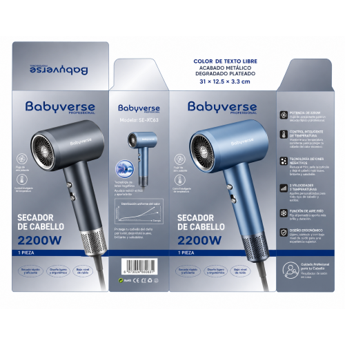 Secador de Cabello con Diseño Ergonómico y Potencia Superior de Alto Rendimiento-  Por mayoreo