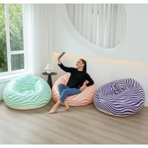 Sofá Inflable Redondo Tipo Puff Moderno con Diseño de Rayas – Ligero y Cómodo –Por Mayoreo SL-006