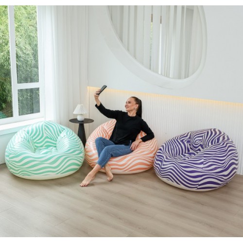 Sofá Inflable Redondo Tipo Puff Moderno con Diseño de Rayas – Ligero y Cómodo –Por Mayoreo SL-006 Sofá Inflable Redondo Tipo Puff Moderno con Diseño de Rayas – Ligero y Cómodo –Por Mayoreo SL-006