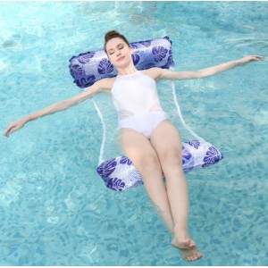 Hamaca Flotante Inflable Doble Tubo Diseño Tropical para Alberca y Playa – 4 Colores – Por Mayoreo  SL-016