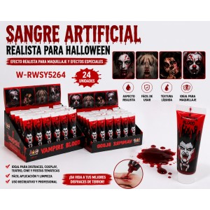 Sangre artificial para maquillaje de terror, ideal para Halloween, disfraces, caracterizaciones, efectos FX y fiestas temáticas- Por mayoreo 