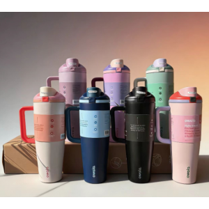 Termo con asa y tapa en varios colores, ideal para bebidas y uso diario. Diseño moderno y práctico 1185 ml. Por mayoreo 