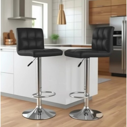 Silla de bar con diseño moderno, asiento acolchado, respaldo cómodo- con giro de 360° y sistema de elevación ajustable de 60 a 80 cm- Por mayoreo