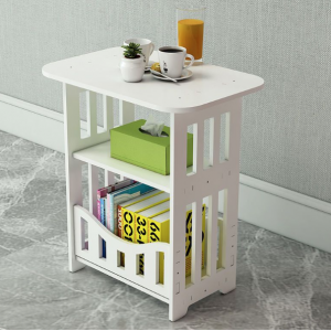 Mesa de Noche Multifuncional con Estantes para Dormitorio y Sala 36*24*40cm, Por Mayoreo