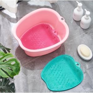 Estropajo antideslizante de silicona para pies y espalda, alfombrilla de baño con ventosas, exfoliante corporal para ducha, limpiador de espalda y pies. ZE-1615 