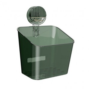 Canastilla organizadora de pared con diseño compacto y sistema de fijación con ventosa. Ideal para colocar artículos pequeños en baño, cocina o áreas de lavado- Por Mayoreo ZE-2340