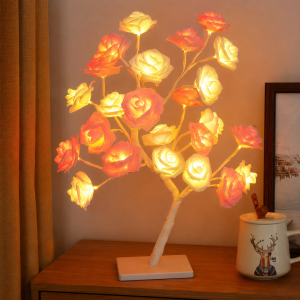 Árbol decorativo de rosas LED multicolor, ideal para iluminar y embellecer dormitorios, salas y eventos. Por mayoreo 
