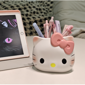 Organizador de escritorio diseño gatito para plumas, lápices, brochas y accesorios pequeños. Por mayoreo