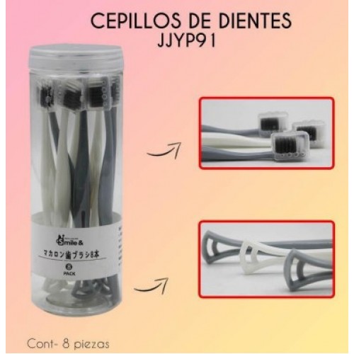 Cepillos de dientes con 8 pzs JJYP91