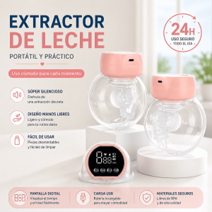 Extractor de leche portátil con pantalla digital por mayoreo. Diseño práctico, compacto y cómodo para el uso diario.