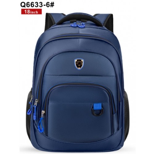 Mochila de 4 cierres en color azul de 18 pulgadas KQ6633-6