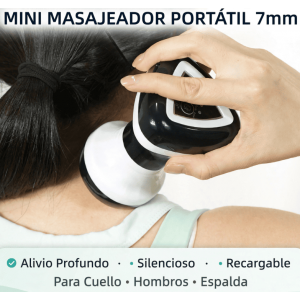 Mini Masajeador Portátil Triangular 7mm - Pistola de Masaje Muscular Recargable USB - Para Cuello Hombros Espalda Piernas