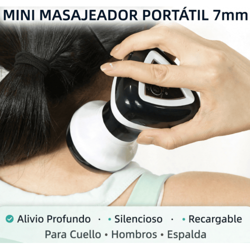 Mini Masajeador Portátil Triangular 7mm - Pistola de Masaje Muscular Recargable USB - Para Cuello Hombros Espalda Piernas
