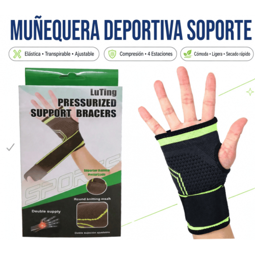 Muñequera Deportiva de Compresión Ajustable LuTing - Soporte Presurizado Elástico Transpirable - Para Gimnasio y Trabajo