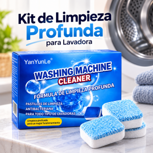 Kit de limpieza profunda para lavadora, ideal para apoyar la limpieza interna del equipo.
