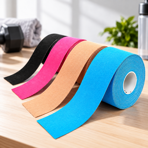 Cinta kinesiológica elástica en rollo para uso deportivo y actividades físicas. Fácil de cortar y disponible en varios colores. Venta por mayoreo. Cinta kinesiológica elástica en rollo para uso deportivo y actividades físicas. Fácil de cortar y disponible en varios colores. Venta por mayoreo.
