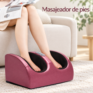 Masajeador de pies color vino con dos compartimentos y panel de control superior. Disponible por mayoreo para tu negocio de bienestar y cuidado personal.
