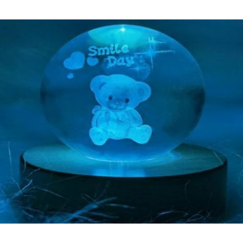 Esfera de cristal con luz para mesa,led 3D bola de oso (Diámetro de bola 6cm) USB LED782