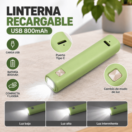 Linterna LED mini recargable USB Tipo-C con batería de 800 mAh, diseño compacto y varios modos de iluminación. Ideal para uso diario y actividades al aire libre. Venta por mayoreo. Linterna LED mini recargable USB Tipo-C con batería de 800 mAh, diseño compacto y varios modos de iluminación. Ideal para uso diario y actividades al aire libre. Venta por mayoreo.